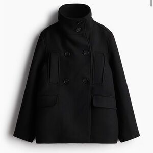 Trendy High Collar Double-Breasted Peacoat